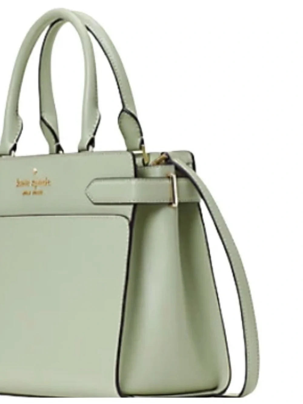 kate spade Light Mint Green Leather Satchel with Gold Hardware